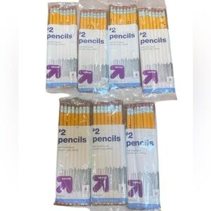 7 packs - 56 total real wood barrel unsharpened #2 pencils Up & Up New In Pkg